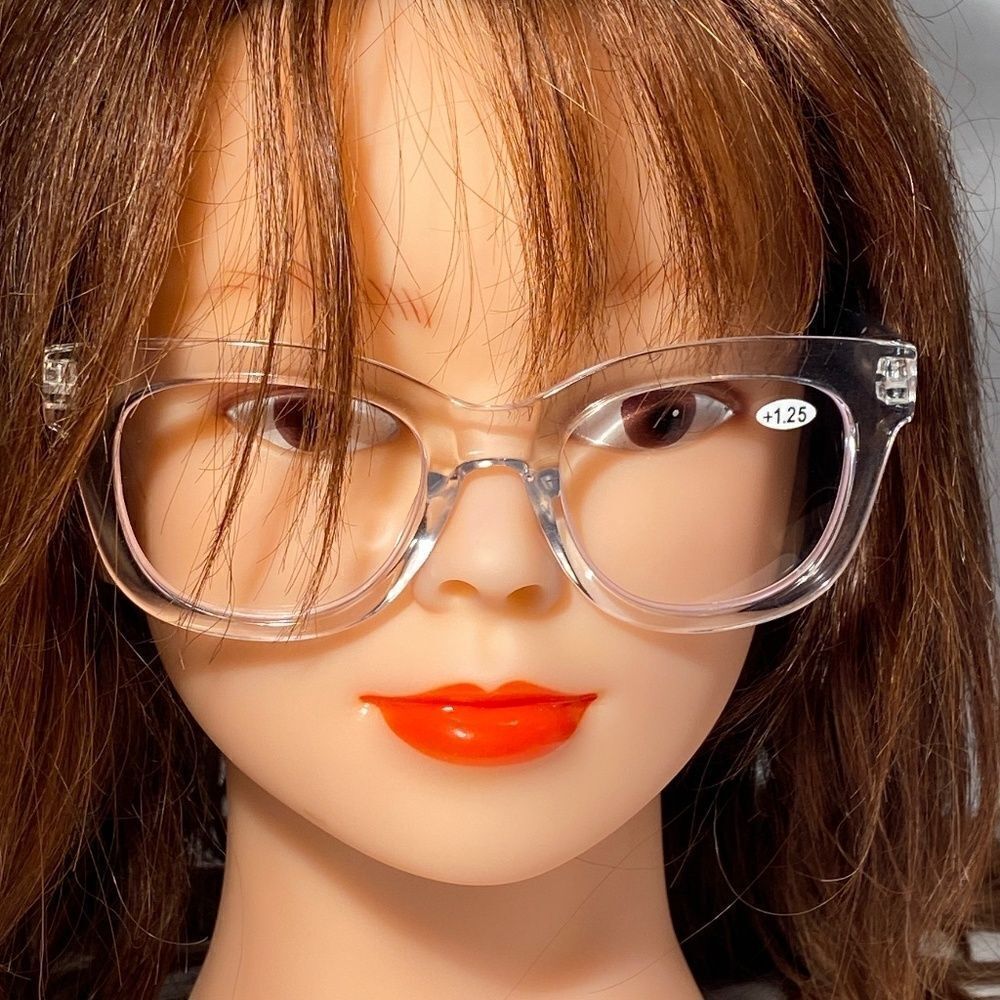 1324  Mona Reading Glasses 1.25 Readers Clear Frames NWT